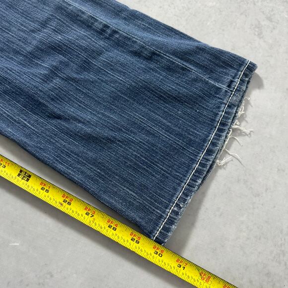 BKE Bootcut Jeans Blue Distressed Denim Faded Wash Stretch Culture - Size: 34S - Picture 6 of 10